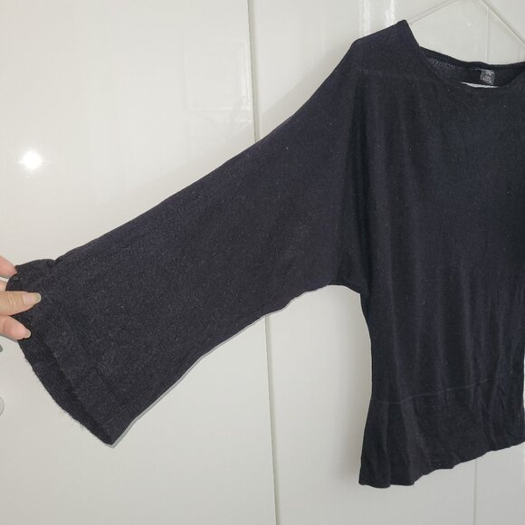 Line the Label Bell-Sleeve Black Black Sweater Size XS - Picture 2 of 9